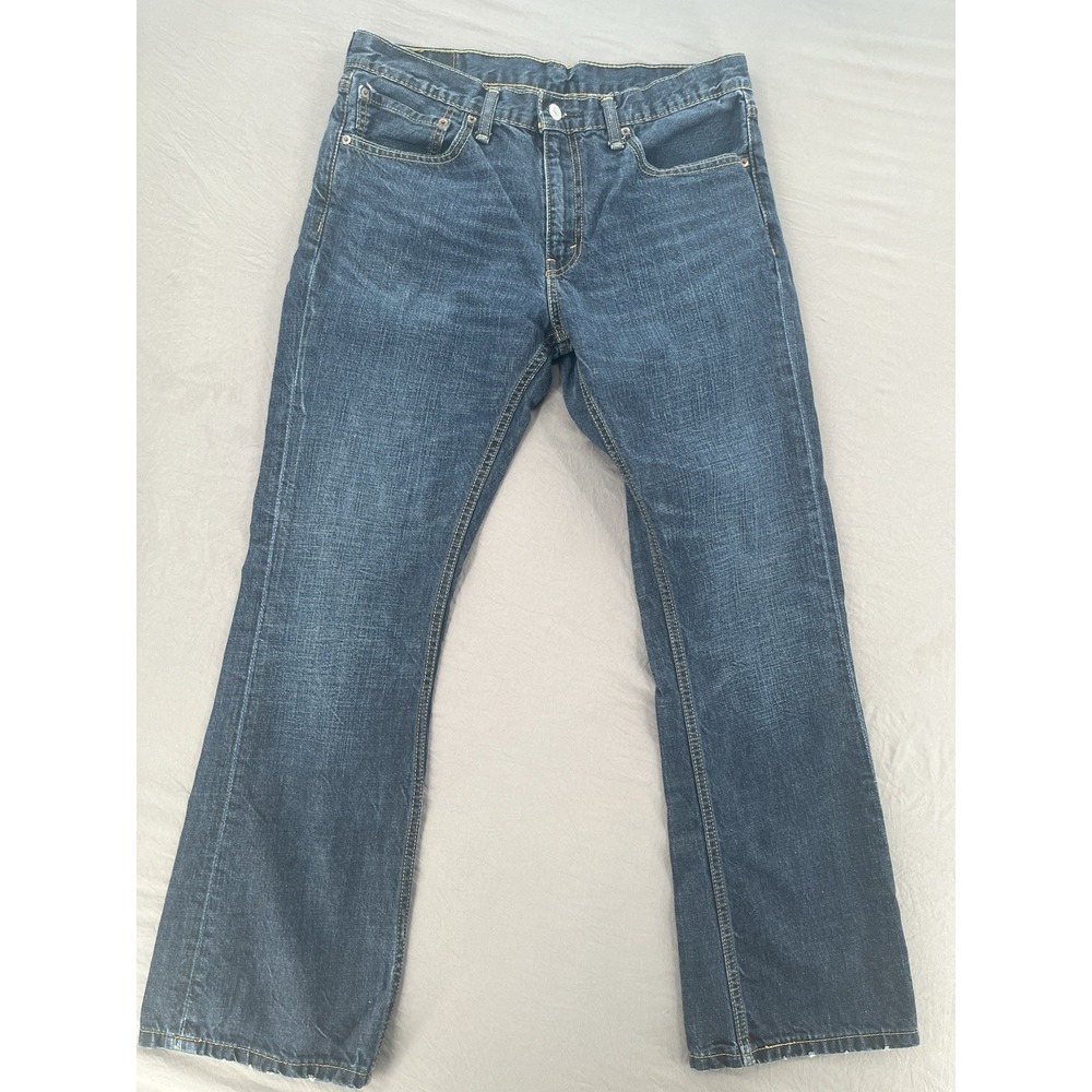 Levis Jeans Blue 527 Mens 34x30 Bootcut Denim Pants Western Cowboy Workwear Dark